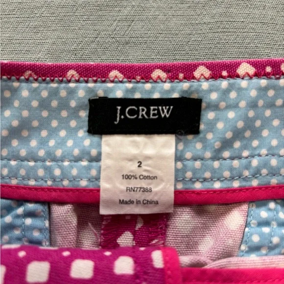 J. Crew Fuchsia Hot Pink and White Polka Dot Mini Skirt Canvas Size 2 - Picture 3 of 10